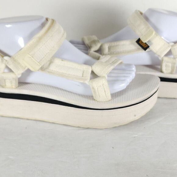 Teva Women's Flatform Universal US 9 White Mid Platform Strappy Sandals - Picture 10 of 14
